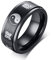 PJ JEWELLERY Edelstahl 8mm schwarz Feng Shui Taoismus Yin und Yang Spinner Ring Band für Männer,Größe 67 (21.3)