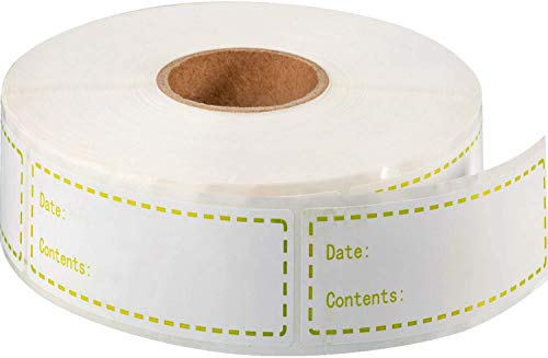 500 etiquetas extraíbles para congelador, etiquetas autoadhesivas, etiquetas de fecha, almacenamiento de alimentos, etiquetas de papel para congelador, 75 x 25 mm