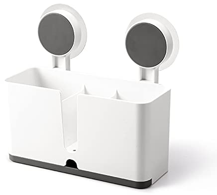 Porta Esponjas Fregadero Platos Cocina Innovadora PláStico Fregaderos Porta Esponjas Cocina Cesta De Vajilla Escurridor De Cocina Para Colgar Con 2 Ventosas Para Esponja, Cepillo, Raspador, Palillos