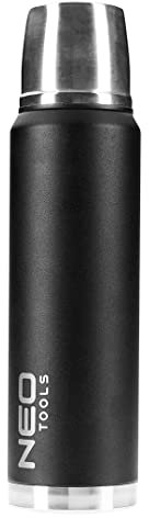NEO Tools Handy 1000 ml Thermos Flask, Drinking Bottle, Stainless Steel, with Cap, up to 6 Hours 75°C and up to 12 Hours 60°C, Thermos Flask for Sports, University, School, Fitness, Outdoor, Camping