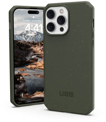 URBAN ARMOR GEAR UAG Designed for iPhone 14 Pro Max Case Green Olive 6.7 Outback Bio Ultra Thin Eco-Friendly Protective Cover Fully Biodegradable and Compostable Compaitible with Wireless Charging