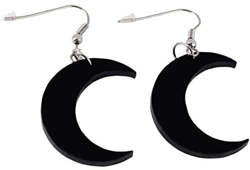 Halloween Ohrringe Dunkel Modeschmuck Hexe Schwarz Fledermäuse Geist Totenkopf Kürbis Party Gothic Edelstahl (Mond)