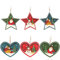 com-four® 6X Holzanhänger für den Weihnachtsbaum - Christbaumschmuck aus Holz - Holzverzierung Weihnachtsdeko mit bunten Motiven - Dekoration für den Weihnachtsbaum