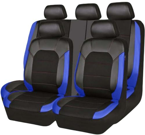 VELUNE Auto-Sitzbezug Komplettset, für BMW 1er E87 1.Gen 5-Door 2004-2011 PU Leder Auto-Schonbezüge die Vordersitze Rückbank Autositzbezüge Set Auto-Zubehör Innenraum,D