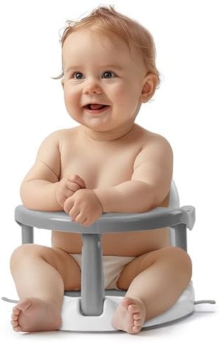 Navaris Asiento Bañera Bebe - Asiento de Baño Bebé Ergonómico - También para Ducha - Silla Bañera Bebe con Ventosas de Fijación - Para Bebés 6 a 16 meses - Max. 13 kg