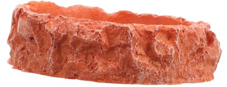minkissy Reptile Feeding Bowl Resin Wasserschale Für Eidechsen Und Schildkröten rutschfeste Futterschale Für Terrarien Leicht Zu Reinigen Für Haustiere Rot