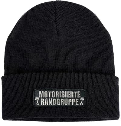 No Face No Name Mütze Motorisierte Randgruppe in schwarz I Unisex I bestickter Aufnäher I Beanie Strickmütze Wintermütze