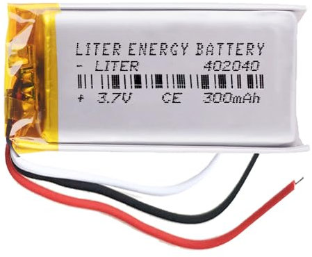 Batterie 3 Fils 402040 LiPo 3.7V 300mAh 1.11Wh 1S 5C Liter Energy Battery Rechargeable avec PCM thermistance NTC Montre électronique Ne Convient Pas à la Radiocommande 42x20x4mm (3P|300mAh|402040)