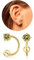 Winzige 3mm Birthstone Ohrringe für Frauen Teenager Mädchen kleine Huggie Hälfte Hoop Ohrringe winzige Knorpel hypoallergene Ohrstecker Schraube Ohrringe (Gold, 8-Peridot)