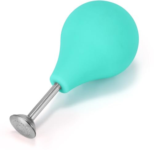 Regadera, regadera de jardín de 224 ml con boquilla de acero inoxidable, la regadera interior de silicona es reutilizable, adecuada para bonsái, plantas sensibles y flores de esquejes