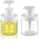 Lulupack 250ml Distributeurs de Savon à Pompe pour Shampooing, Après Shampooing,Bouteilles de Douche Rechargeables à Large Goulot avec Etiquettes（2pcs）
