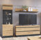 möbelando Wohnwand >Corte< (3-teilig) in Coast Evoke Eiche Dekor - 222x201x45 (BxHxT)