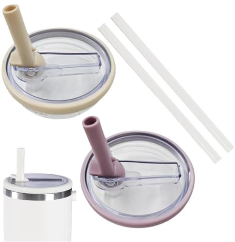 2 PCS Tumbler Flip Straw Lid Replacement Fit for Stanley Cup 40 OZ, Spill Proof Splash Resistant Cup Lid fits for Stanley Quencher Tumbler, Proof Tumbler Covers for Stanley Cup Accessories (mix 2)