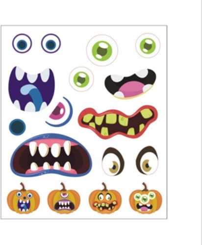 Halloween Pumpkin Stickers for Party Decoration Stickers Funny Stickers for Party Decoration Funny Stickers Laptop Stickers for Kids (Red, One Size)