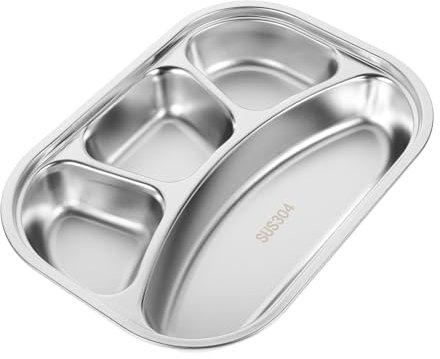 Garneck Fiambrera De Cuatro Compartimentos Inoxidable Saludable Para Escolares y Oficinistas De Limpiar