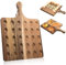 Wooden Deviled Egg Platter, Reversible Deviled Egg Tray with Handle, 30 Holes Square Acacia Wood Egg Holder, Charcuterie Board & Egg Serving Tray for Easter Birthday Kitchen Countertop, 43 x 33 cm