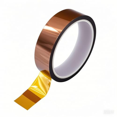 Misuyue Nastro adesivo Kapton da 25 mm, resistente al calore fino a 300 °C, 33 m/108 m, nastro isolante per stampanti 3D, saldatura, sublimazione, circuiti elettronici (sopracciglia)
