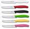Victorinox 6 Stück Tafelmesser - Tomatenmesser Swiss Classic mit Wellenschliff - Swiss Made - Bunter Farben Mix