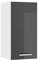 Vicco Hängeschrank R-Line, hängender Küchenschrank, Anthrazit Hochglanz/Weiß, 30 cm