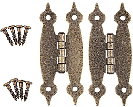 H13-H526ABPR Scharnier, Antik-Messing, Möbelbeschläge, 9,5 cm hoch x 3,8 cm breit, 2 Stück
