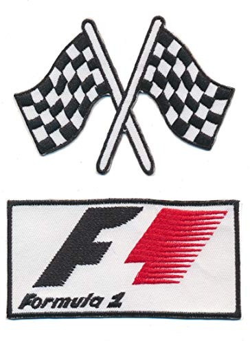 F1 Formel 1 Rennflaggen Patches 2 Stück Set Racing Motorsport Rennsport