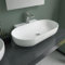 Alpenberger Gäste WC Waschbecken Bad Waschtisch | Aufsatzwaschbecken Oval | Hängewaschbecken mit Hahnloch | Aufsatzbecken mit Nano | Moderne Waschplätze | Bathroom Sink (WB-546)