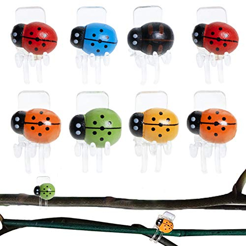 BEADNOVA Orchideen-Clips, 30 Stück, Marienkäfer-Pflanzenklammern, Orchideen-Stützclips, Rankenklammern, Pflanzenclips zur Unterstützung von Blumen, Orchideen, Ranken (gemischte Farben, 30 Stück)