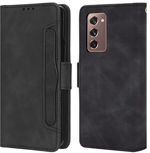 HualuBro Cover per Samsung Galaxy Z Fold 2 / Z Fold2 5G, Flip Cover Portafoglio in PU Pelle a Libro Magnetica Antiurto TPU Case Custodia per Samsung Galaxy Z Fold 2 5G - Nero