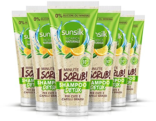 SUNSILK Detox 1 Minute Scrub Shampoo für fettiges Haar, 200 ml