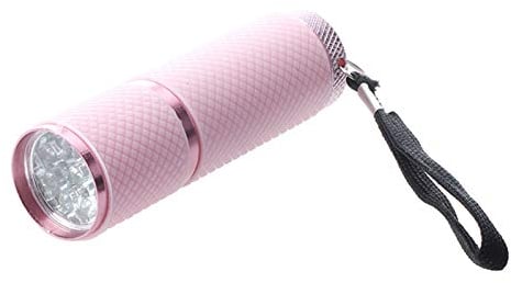 HODAGES Torche électrique de Veille Ultra-Longue en Plein air Mini Torche de Lampe de Poche à 9 LED recouverte de Caoutchouc Rose comme Banque d'alimentation et Accessoires de Camping