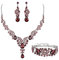 Ever Faith Wedding Jewellery Set for Women, Sparkly Rhinestone Crystal Vintage Floral Teardrop Brides Bridal Necklace Earrings Bracelet Sets Prom Party Costume Jewelry 3 Pcs Purple Silver-Tone