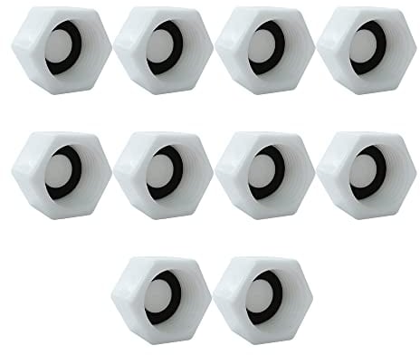 HLIWS 10 Stück 1/2-inch BSP Verschlusskappe Innengewinde und Unterlegscheibe,zum Abdichten von Verbindungen und Rohrenden(Innengewinde)