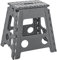 Baroni Home Klappbare Tritthocker, Klapphocker bis 130 kg, Ultra-robust, platzsparender Hocker mit Anti-Rutsch-Beschichtung und Tragegriff, für Kinder und Erwachsene, (Dunkelgrau, L)
