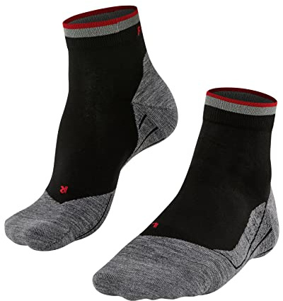 FALKE Herren Laufsocken RU4 Endurance Short Reflect M SSO Baumwolle Antiblasen 1 Paar, Schwarz (Black 3008), 44-45