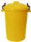 M1SS Yellow 50L Litre Large Heavy-Duty Weather Resistant and Food Grade Plastic Dustbin Trash Can Garbage Bin With 2 Clip Locking Lid for Indoor Outdoor Storage Container of Animal Feed