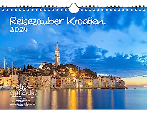 Kroatienzauber DIN A4 Kalender für 2024 Kroatien Zagreb Segeln Urlaub - Geschenkset Inhalt: 1x Kalender, 1x Weihnachts- und 1x Grußkarte (insgesamt 3 Teile)