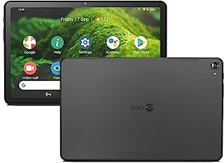 Doro Tablet - Easy Tablet for Seniors - HD 10.4 Display - Easy and Simplified Interface for the Elderly - Large Icons - Loud and Clear Sound - Wi-Fi - 4G RAM + 32 GB (Graphite)