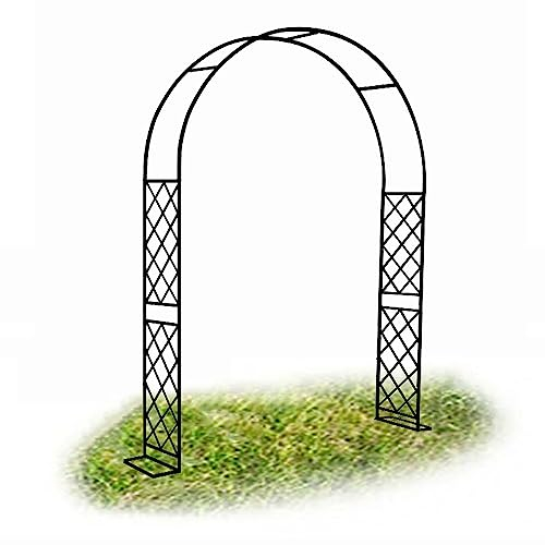 Metall Rosenbogen für Kletterpflanzen Rankgitter Gartenlaube Rosengitter Rankbogen Robust groß Rankhilfe Garten Torbogen 180cm 200cm 260cm 310cm 350cm 370cm ( Color : Schwarz , Size : 180cm x 250cm )