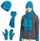 Meajore MüTze Schal Handschuhe Damen Set 3 In 1 Winter Warm Beanie Touchscreen Handschuh Und Lang Schal StrickmüTze Set