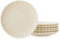 WENSHUO Daisy Essteller Set mit 6 Stück, Großer Keramikteller, Runder Teller, Spülmaschinen- und Mikrowellengeeignet, 9 Zoll (L), Mattes Creme