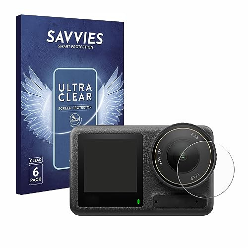 Savvies Schutzfolie für DJI Osmo Action 4 | (Linse) 6 Stück Transparenter Displayschutz Made in Germany Ultra-Klar Displayschutz-Folie