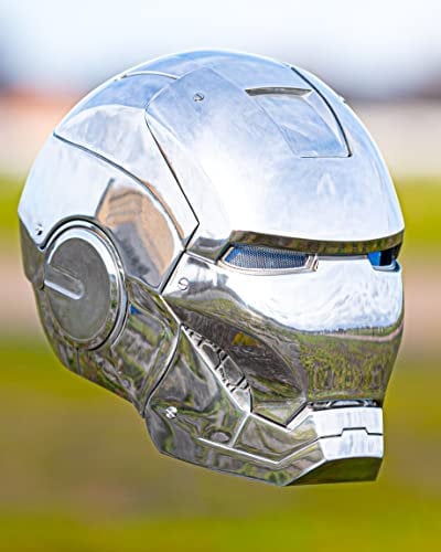 Autoking Ironman MK5 Helmet Ironman Helmet Ironman 1:1, MK5 Portable Opening and Closing Full Mask Full Mask Gift Halloween Birthday Prop Jarvis Voice Touch Control (MK2 Metal