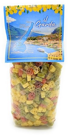 LA TRAFILATA Cuoricini tricolore 'Il Garda' - Nudeln in Herzform 500g x1