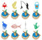 Arthsdite 24Pcs Fishing Cupcake Toppers Happy Birthday Cupcake Decoration Colorful Gone Fishing Cake Decor Fishman Fishing Pole theme for Men Women Bday Celebration Event Anniversary Party Supplies
