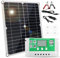 Irishom Panneau Solaire 20W 12V, Panneau Solaire Monocristallin + Contrôleur de Charge 10 A PWM + Clips de Batterie 22% Haute Efficacité, pour Système Hors Réseau/Remorque/Bateau/Camping-Car