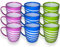 KANSY Plastic Mug with Handle – Lightweight Unbreakable Reusable Cups for Drinking Hot, Cold, Coffee, Tea, Water, Beer – Office, Travel, Party, Camping, Caravan, Picnic (9, Striped)