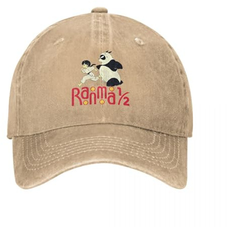 1/2 Ranma Panda Run Unisex Baseball Caps Cartoon Anime Manga Kawaii Distressed Washed Hats Cap Workouts Geschenk Sun Cap Geschenk