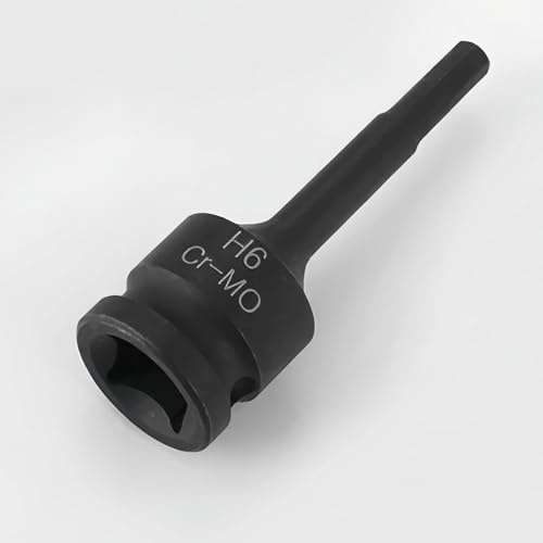LEPEVNEY Impact Hex Bit Socker, 1/2 Drive x H6 (6mm) Allen Key Socket, Cr-Mo Steel, 3 Length