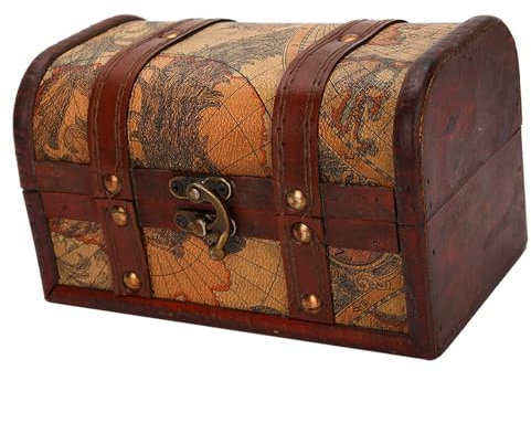 Brrnoo Vintage Holzkiste f r Schmuck handgefertigte Truhe im europ ischen chinesischen Stil sto fest mit Scharnier ordentliche N hte ideal Fotografie Requisiten