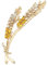 PATIKIL Broche d'Épi de Blé en Strass, Broche en Cristal Représentant l'Épi de Blé, Broche de Fleur pour Femmes, Épingles de Revers pour Costumes, Vêtements, Sacs, Fêtes, Blanc/Jaune